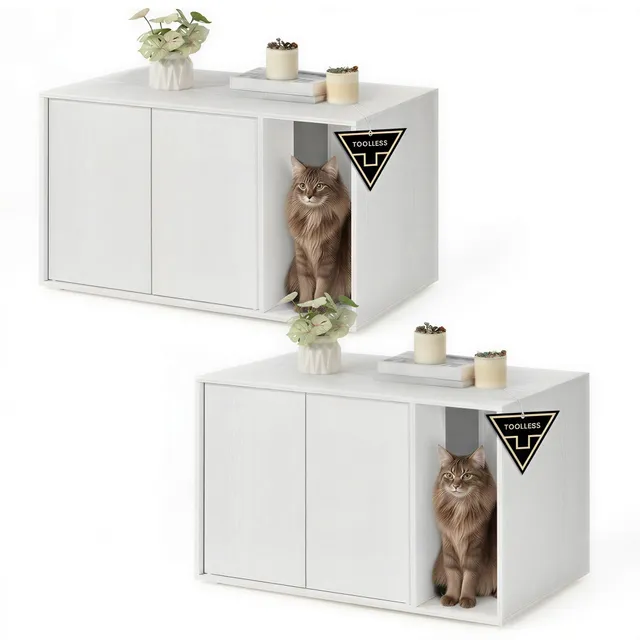Songmics Home UPCL013W01-2J mobile bianco 2 pezzi push-to-open