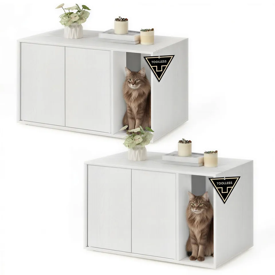 Songmics Home UPCL013W01-2J mobile bianco 2 pezzi push-to-open