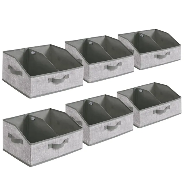 Songmics Scatole Tessuto Set 6 Pezzi 40x30x20cm Pieghevoli