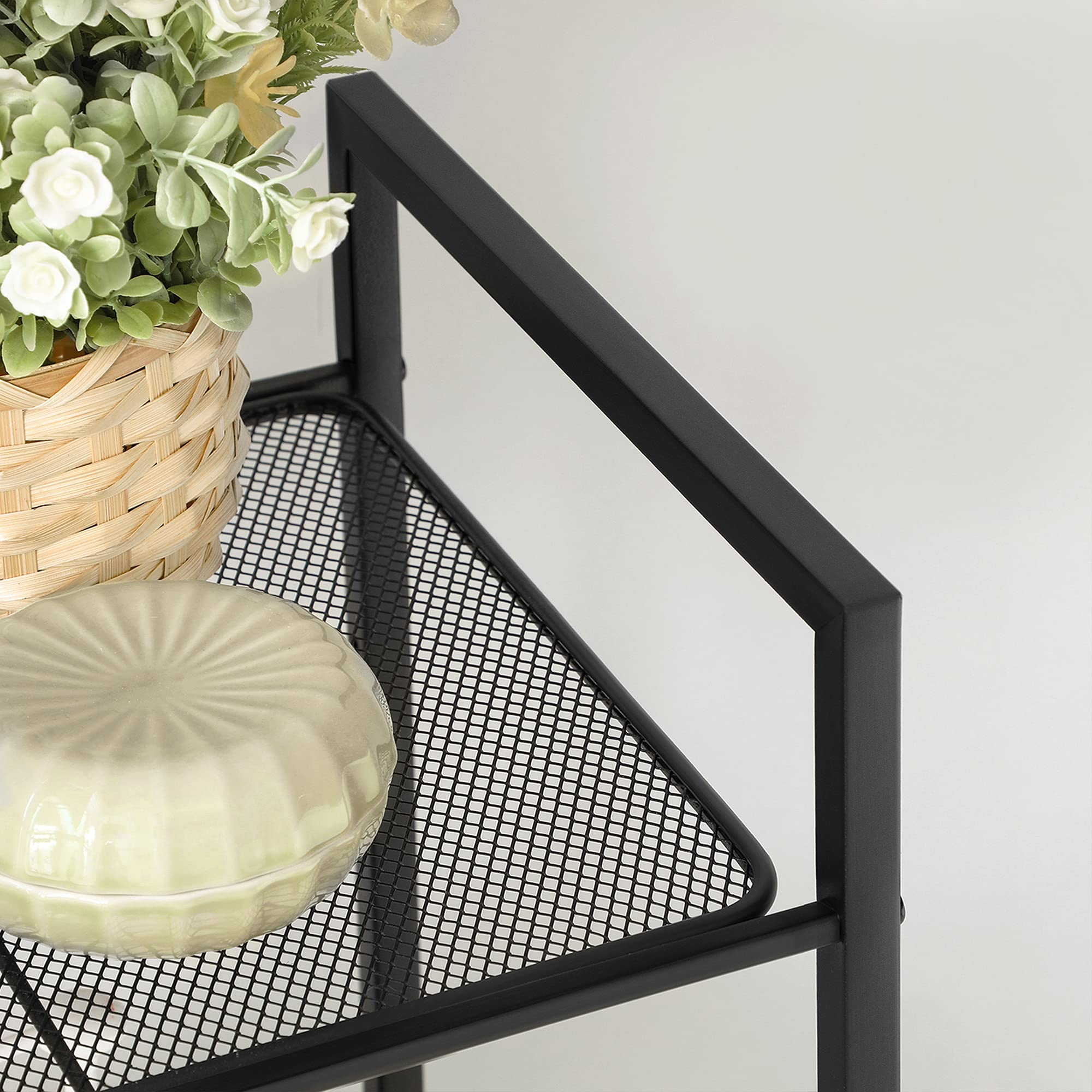 Songmics BSC034B01 scaffale 4 ripiani nero 38x30x96 cm rete