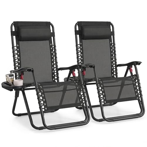 Songmics GLB032BZ02 sdraio pieghevole set 2 nero 110 kg
