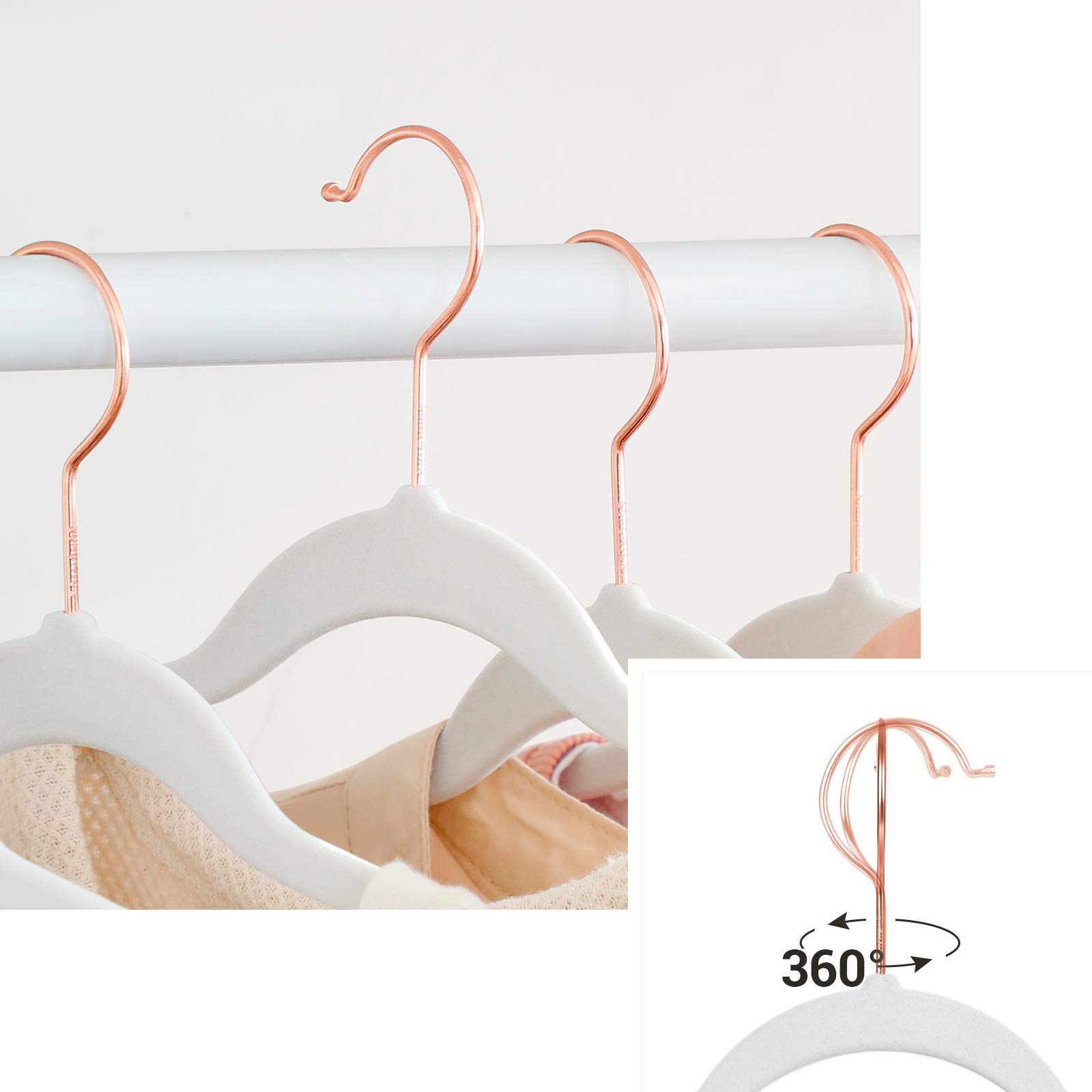 Songmics CRF026W30 grucce velluto 30 pezzi bianco oro rosa