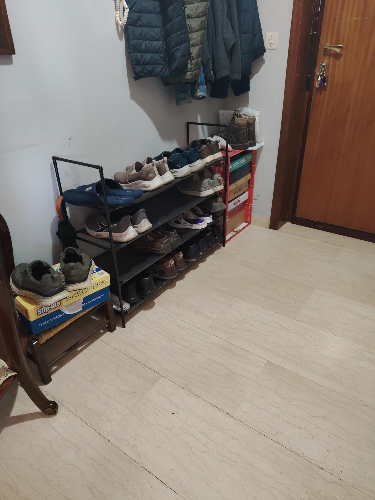 Songmics scarpiera tessuto 3 ripiani nera salvaspazio