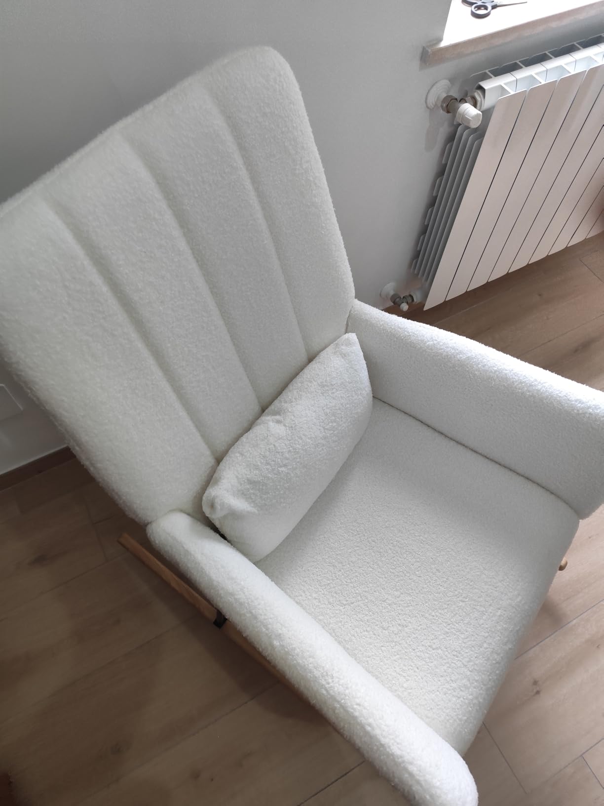 Songmics Home LYY500W01 sedia a dondolo bianco crema peluche