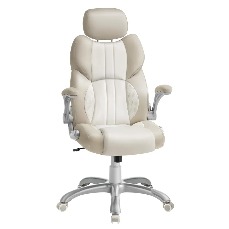 Songmics OBG065W02 sedia ufficio bianco crema regolabile