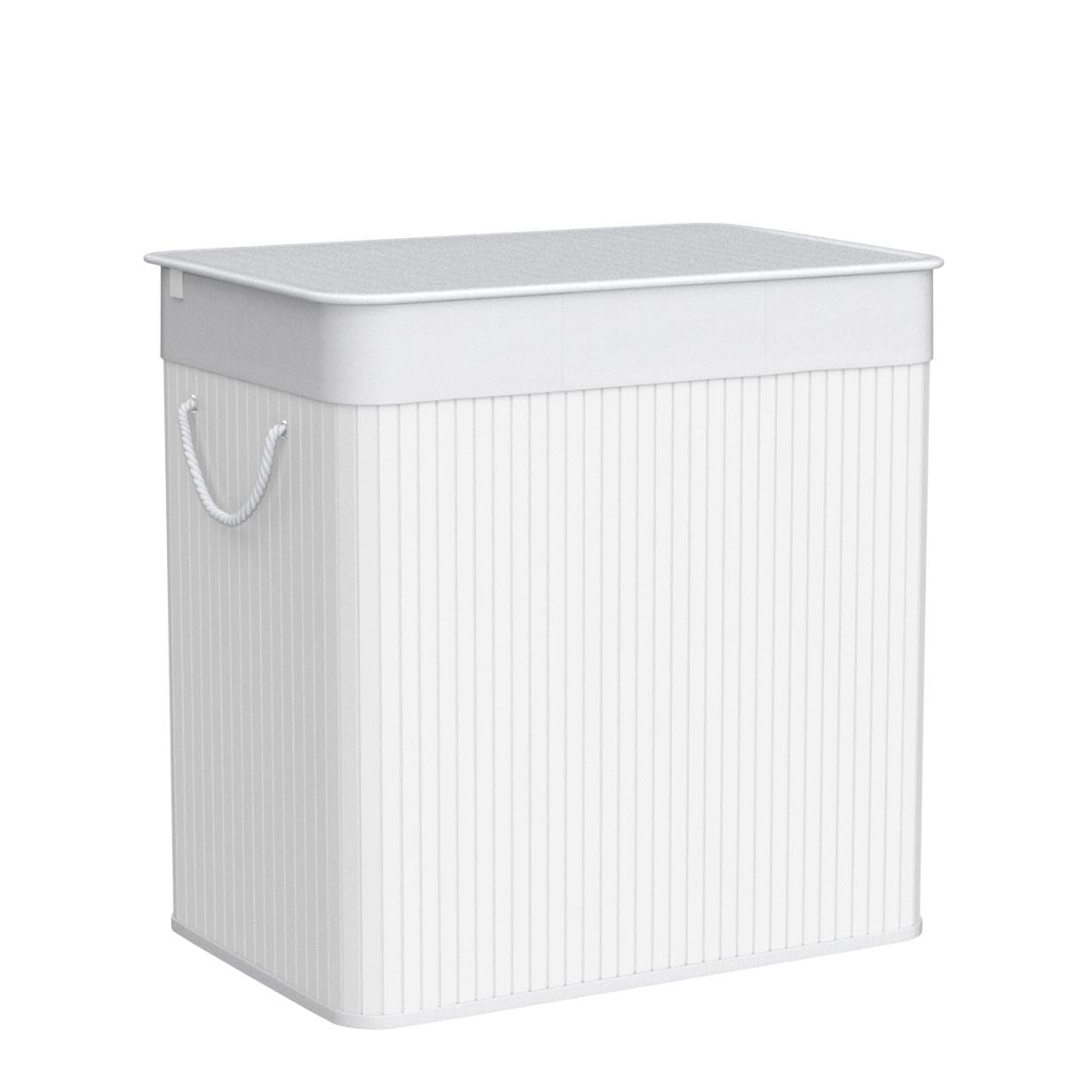Songmics LCB091W01 cesto portabiancheria bambù bianco 150 L