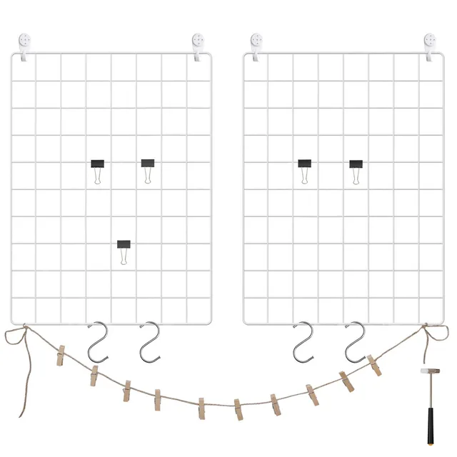 Songmics LPP01W Griglia Parete Set 2 Bianco Foto