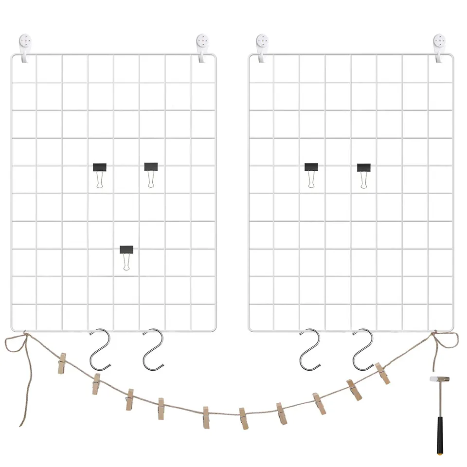 Songmics LPP01W Griglia Parete Set 2 Bianco Foto