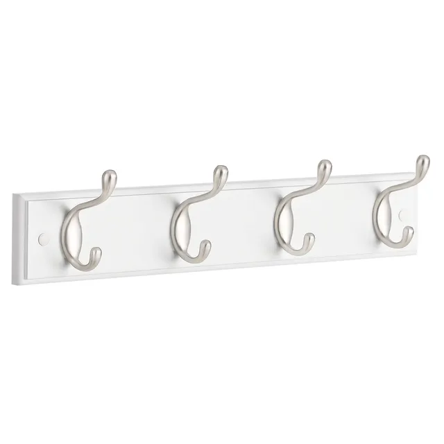 SONGMICS LHR023E01 Attaccapanni Parete Bianco 4 Ganci legno