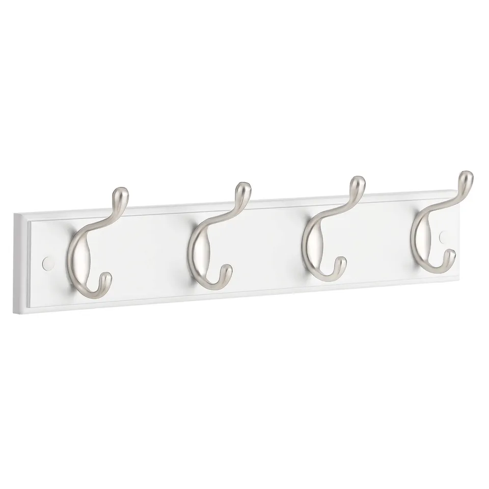 SONGMICS LHR023E01 Attaccapanni Parete Bianco 4 Ganci legno