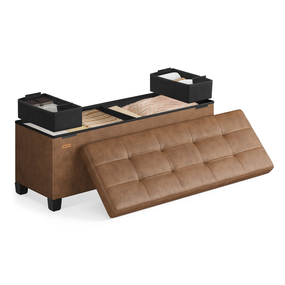Songmics Panca Contenitore 112 L Similpelle con Gambe
