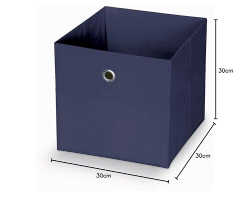 Domopak Living cubo contenitore TNT 30 cm blu con occhiello