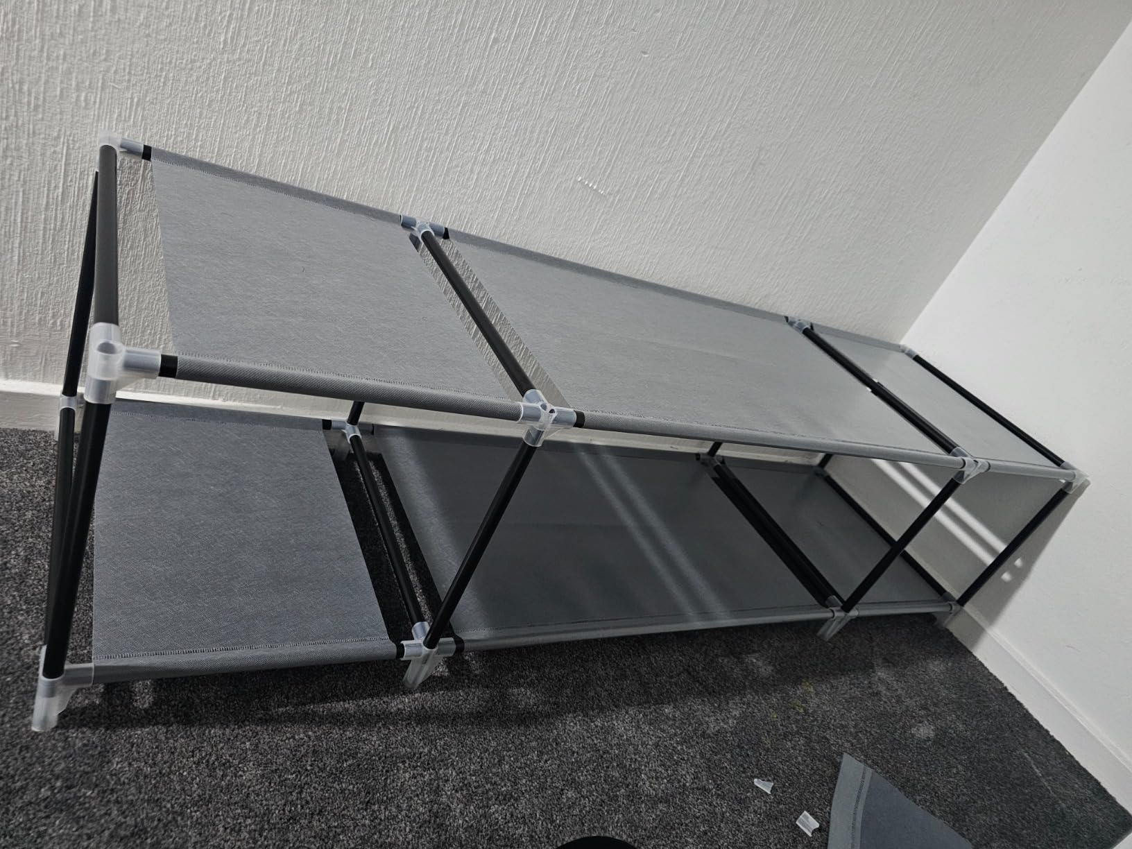 Songmics LSF03G armadio tessuto 150x45x175 cm grigio 12 ripiani