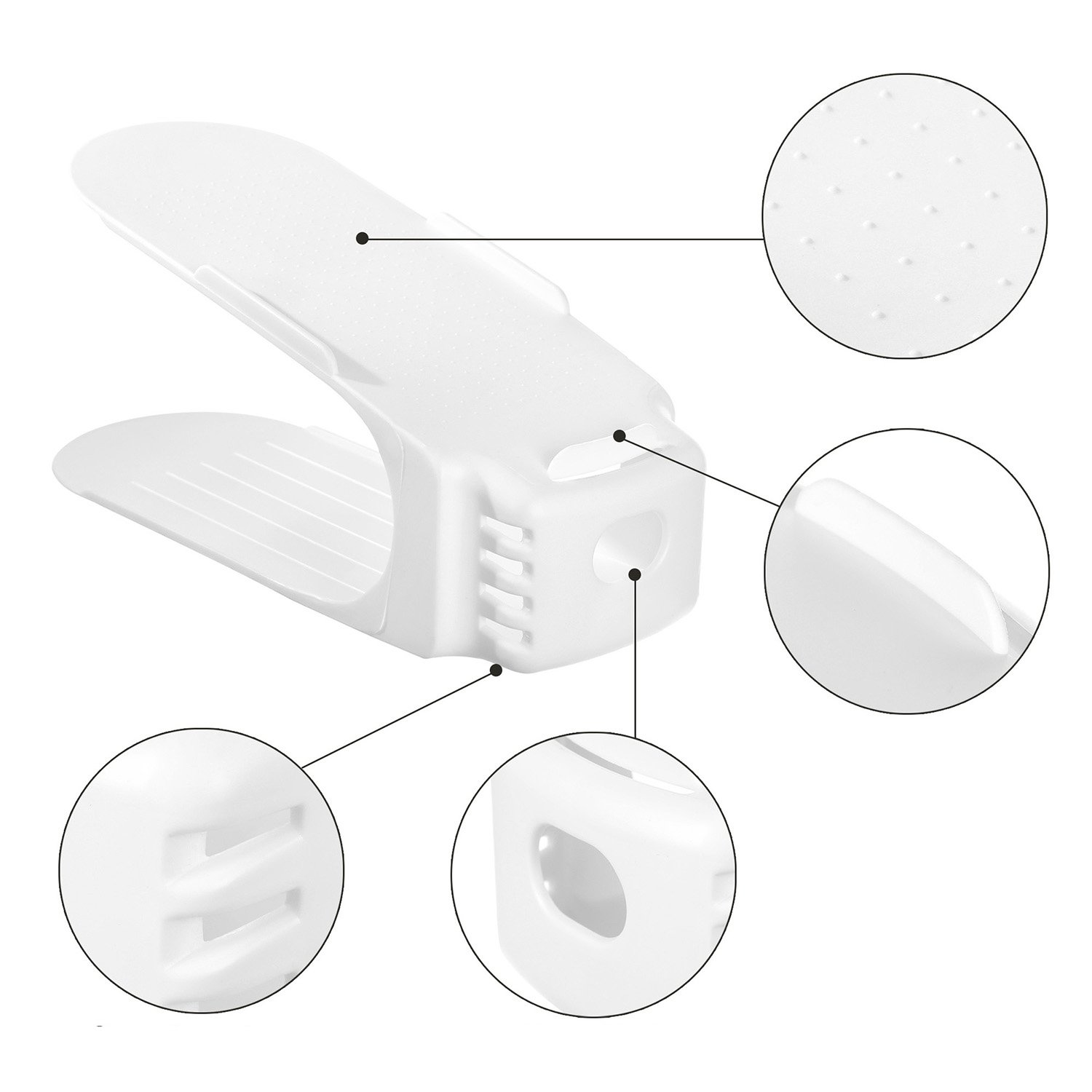 SONGMICS LSP34WT Supporti Portascarpe Bianco 12 Pezzi salvaspazio