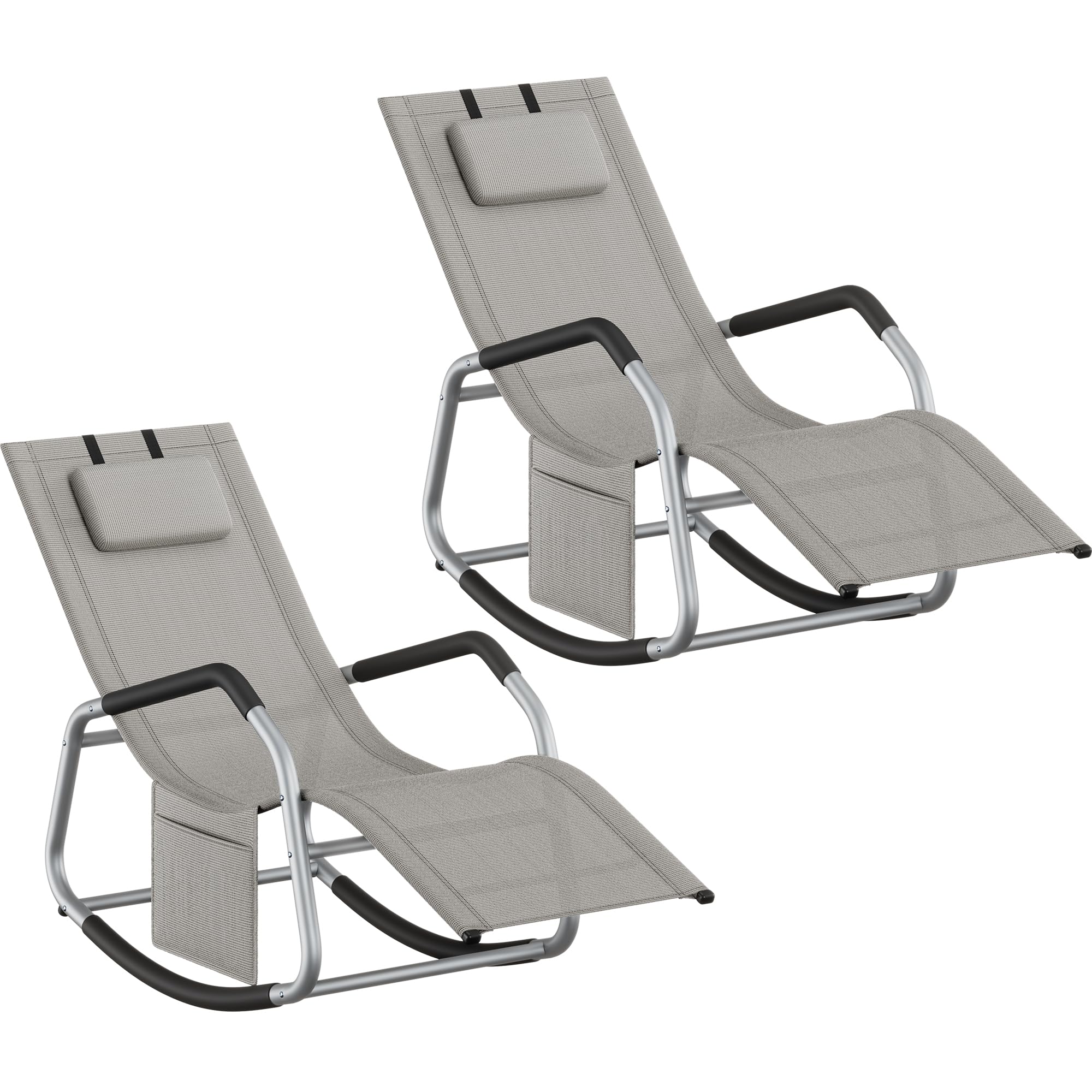 Songmics GCB230G01 sedia a dondolo grigio tortora traspirante
