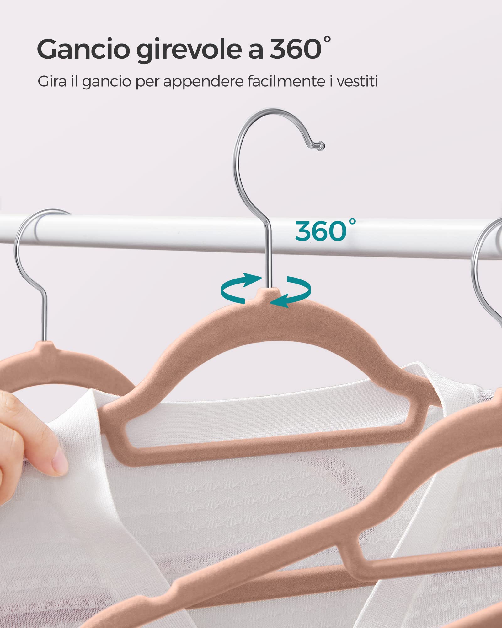 SONGMICS CRF020LB20 Grucce Velluto Marrone 20 Pezzi 43,5 cm