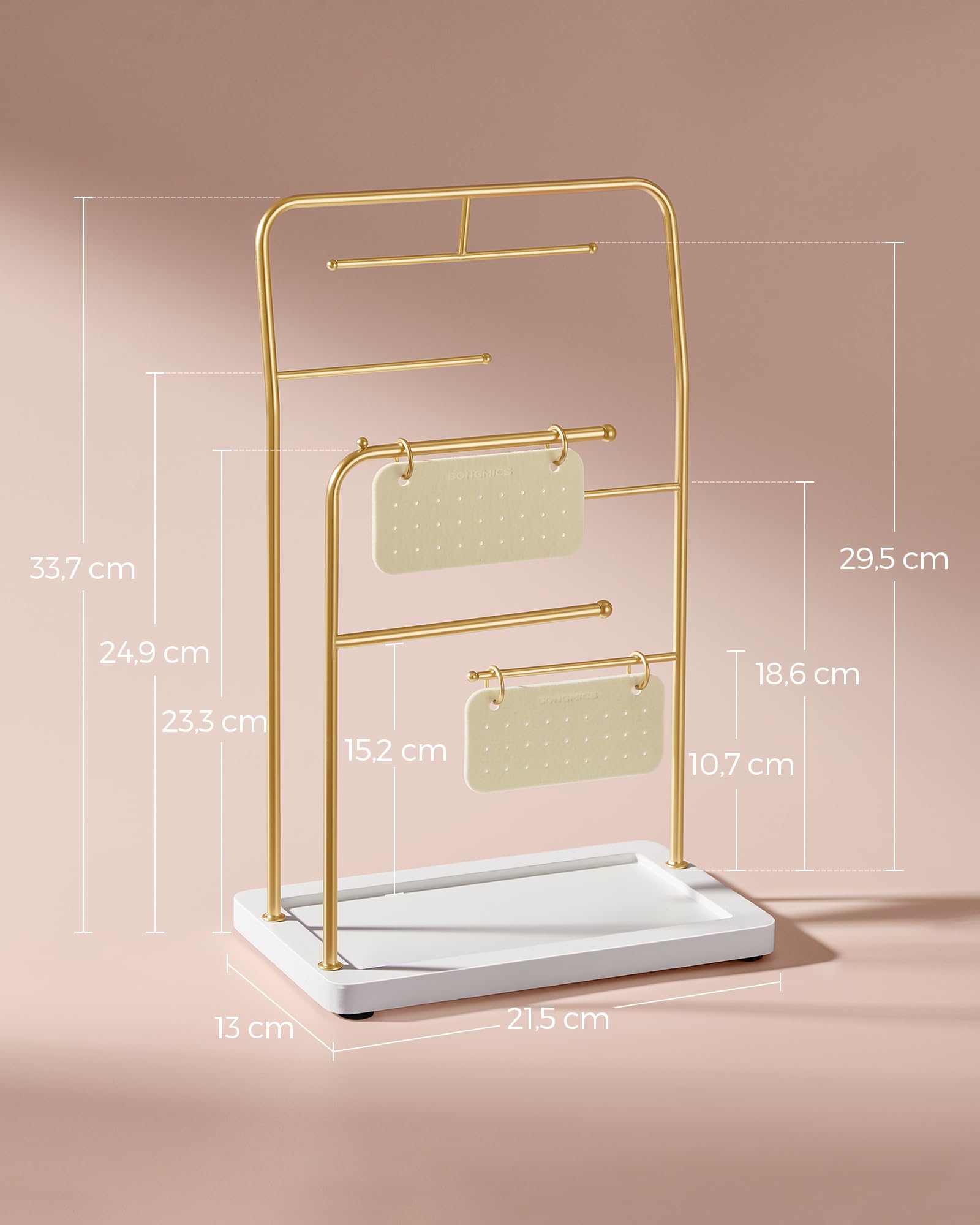Songmics JJS024A01 Portagioie Oro Metallizzato 33,7 cm