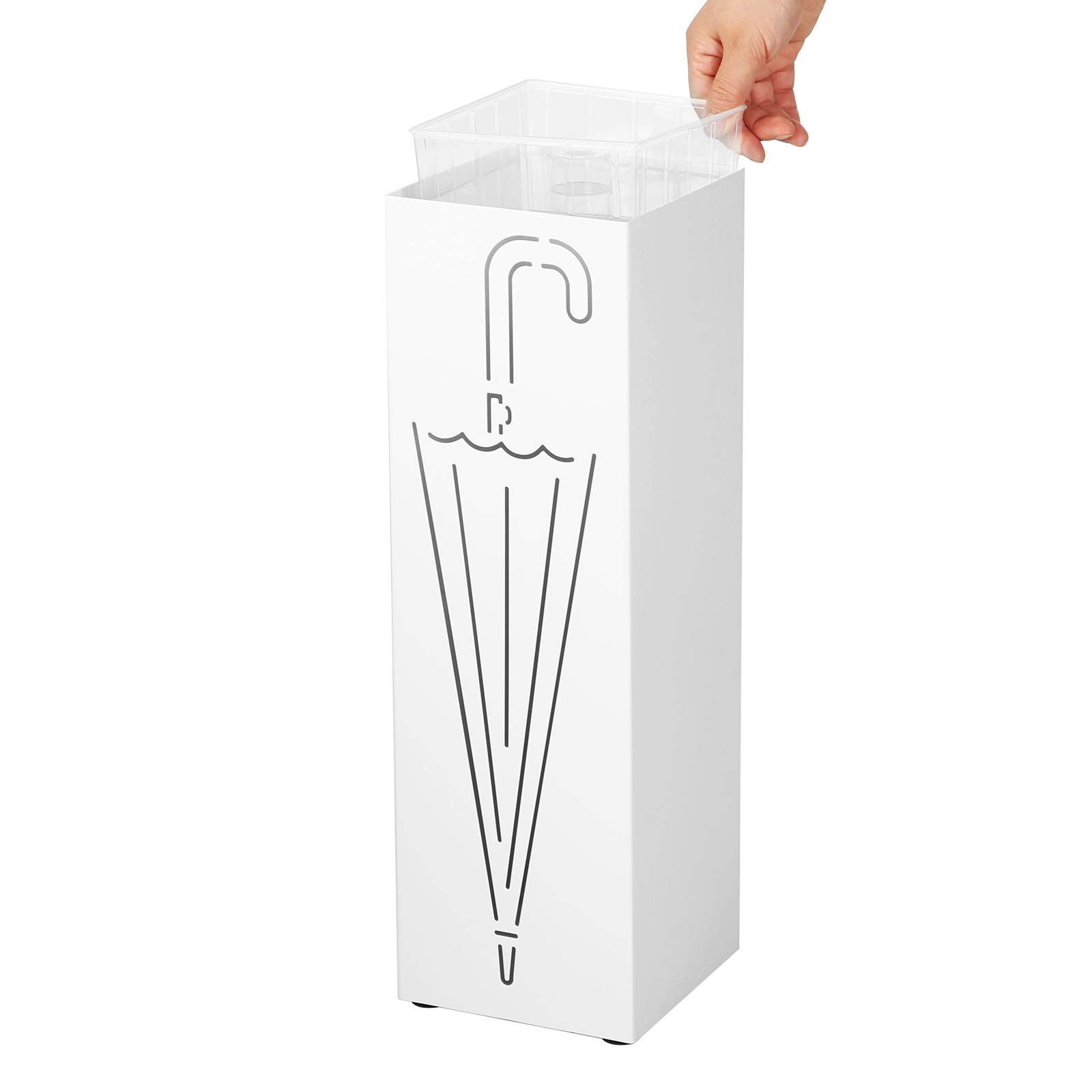 SONGMICS LUC01W portaombrelli bianco 15,5x15,5x49 cm metallo