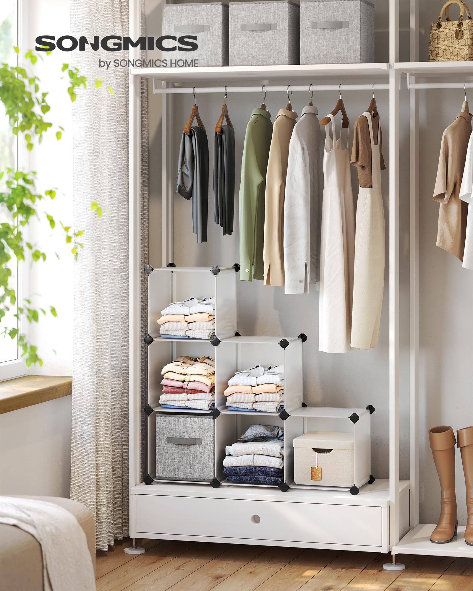 Songmics LPC111S scaffale 6 cubi bianco
