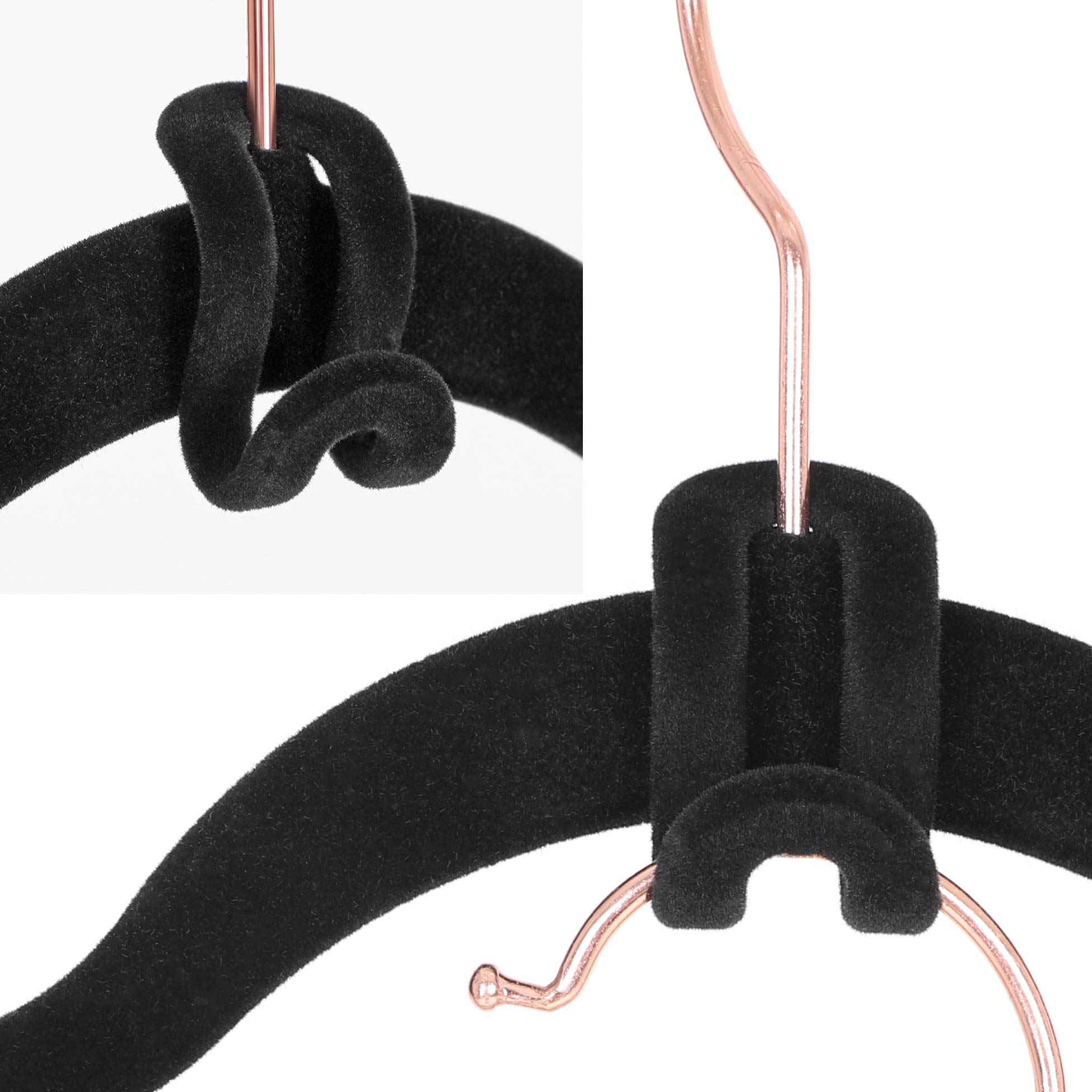 Songmics CRF61BK mini ganci velluto nero 30 pezzi salvaspazio