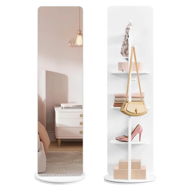 Songmics LFM036W01 specchio da terra girevole bianco 163x45 cm