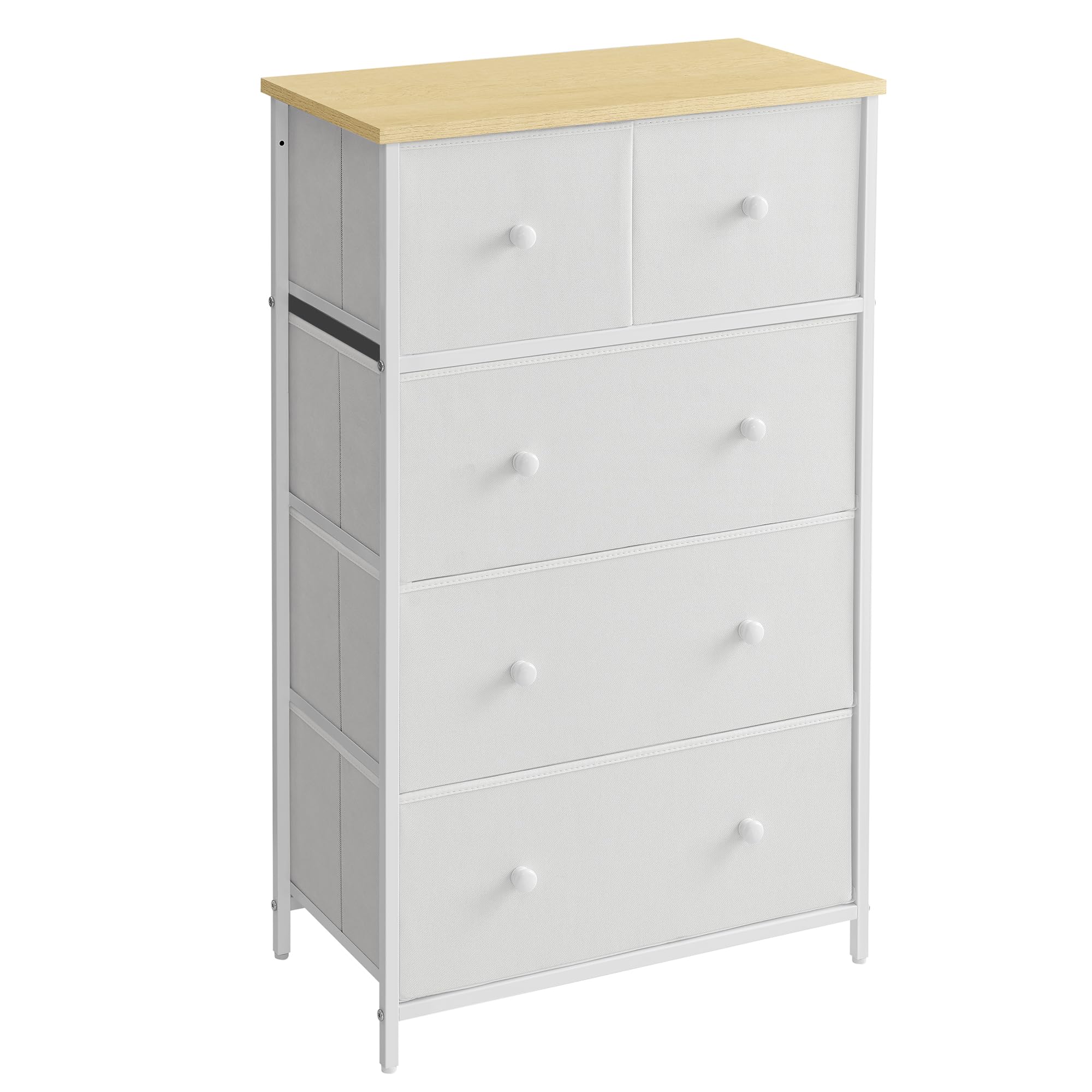 Songmics Bellah LTS514WH01 cassettiera 5 cassetti bianco rovere
