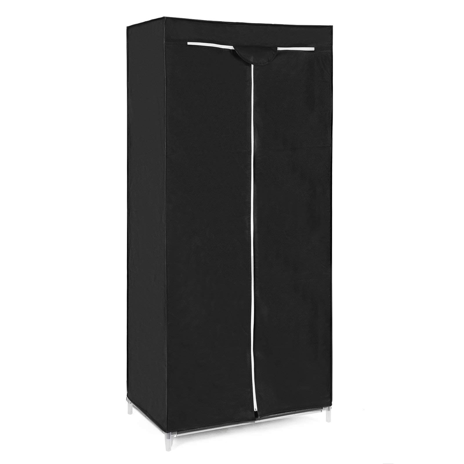 Songmics RYG83H Guardaroba TNT 75x45 Nero con Barra appendiabiti