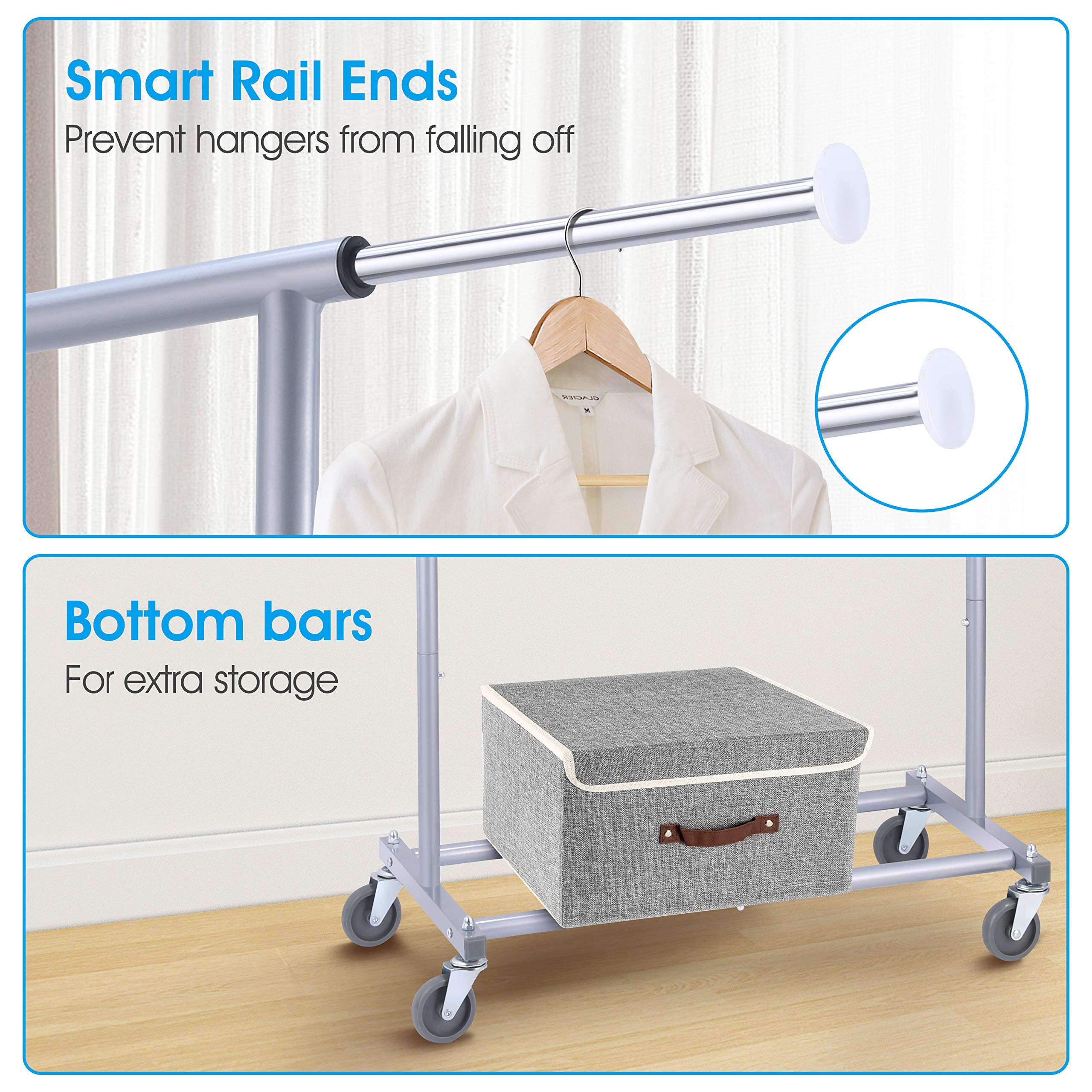 Simple Trending Standard Rod stender appendiabiti nero con ruote