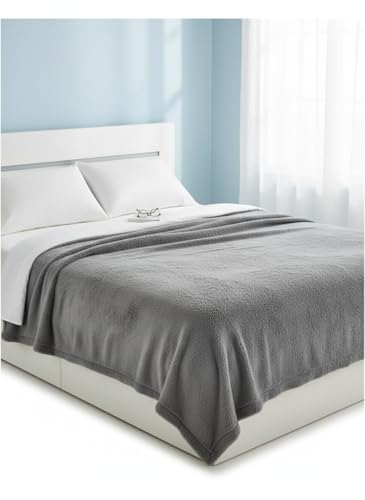 Kanguru Fluffi plaid matrimoniale 230x230 cm grigio caldo