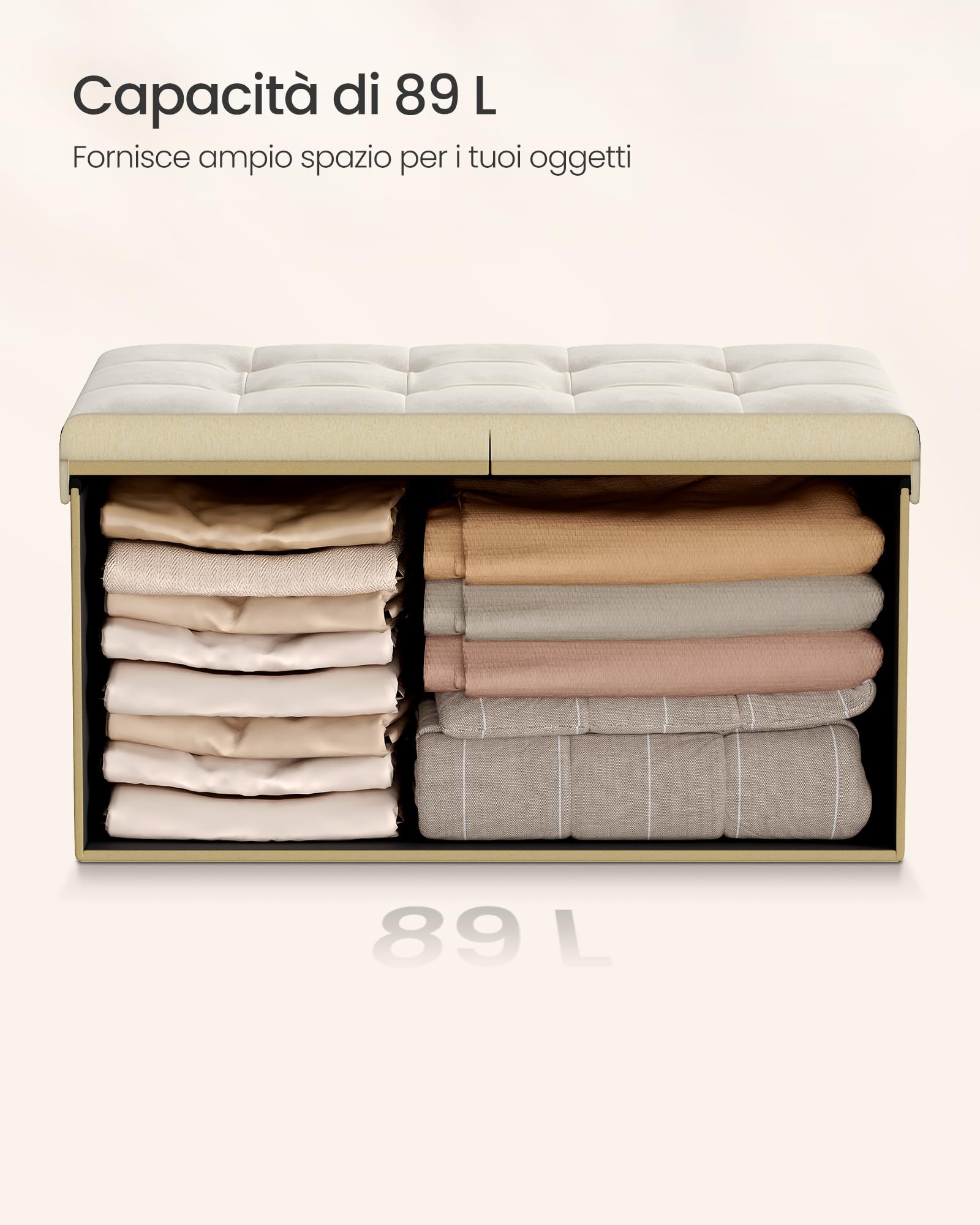 Songmics LSF048LH01 pouf contenitore beige 76 cm