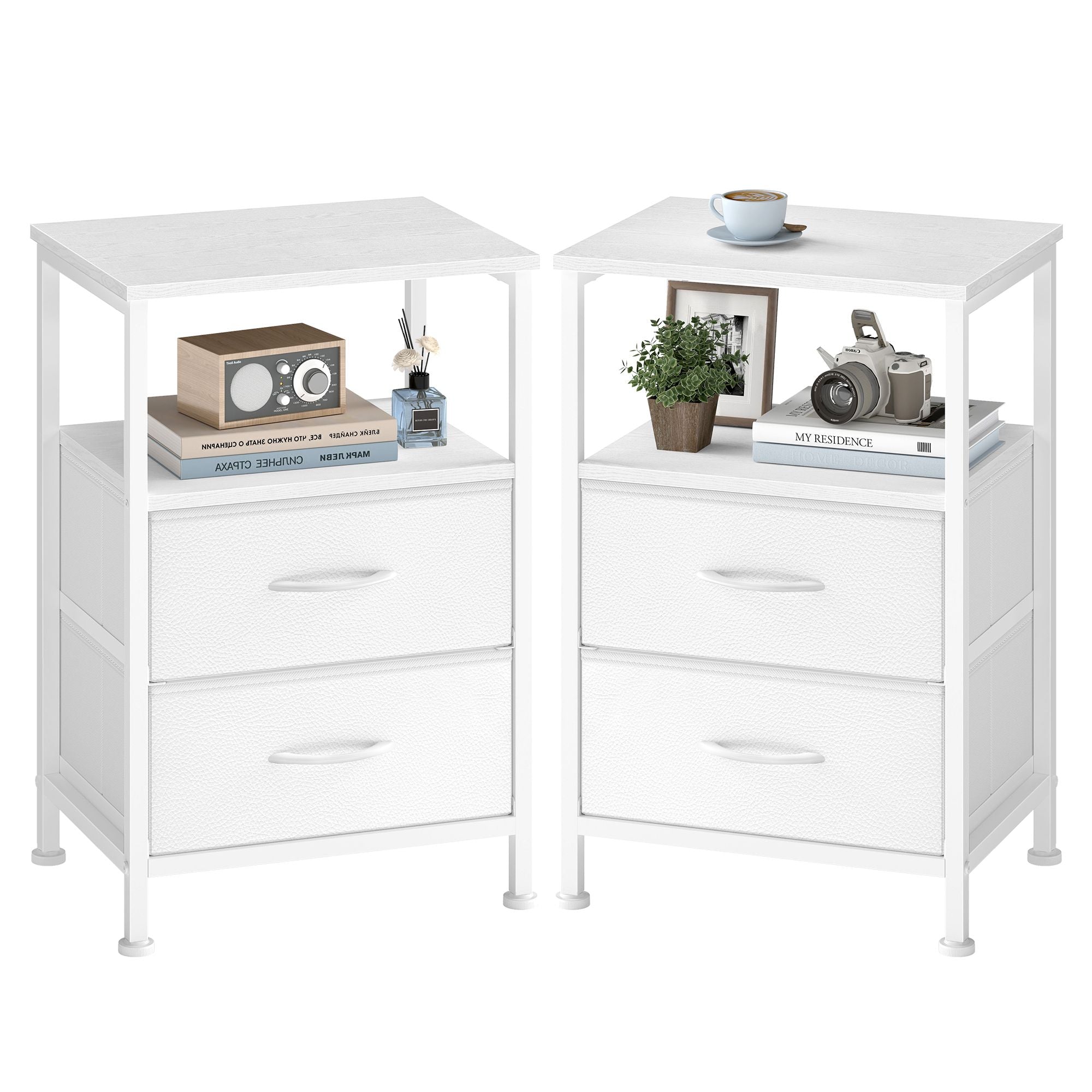Songmics comodino 2 cassetti stile industriale