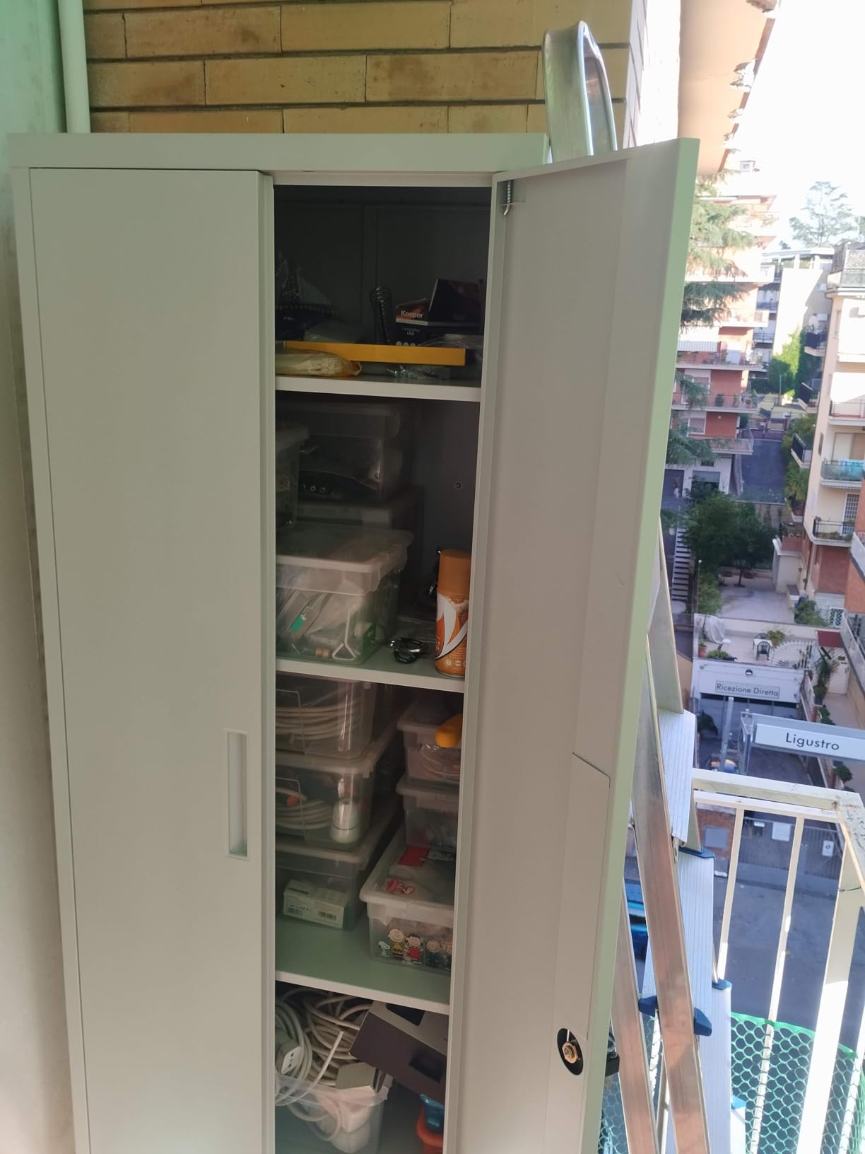 Songmics OMC014G01 armadio metallo 5 ripiani grigio 60x40x180