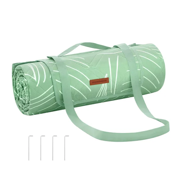 Songmics Tommi GCM010C02 coperta picnic 200x200 verde impermeabile