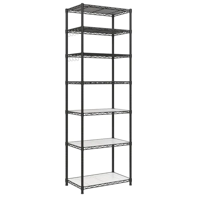 Songmics LGR067B01 scaffale metallo nero 7 ripiani regolabili