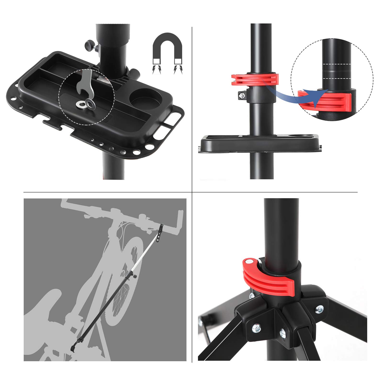 Songmics SBR05B Cavalletto Bici Riparazione con Vassoio