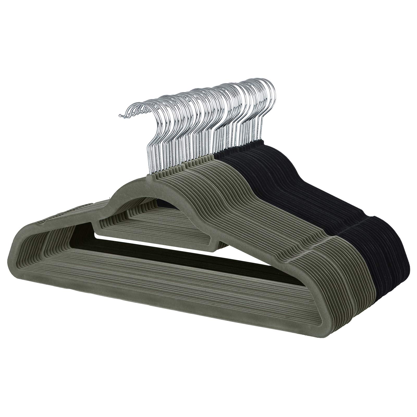 SONGMICS CRF40MA grucce velluto 40 pezzi nero grigio antiscivolo