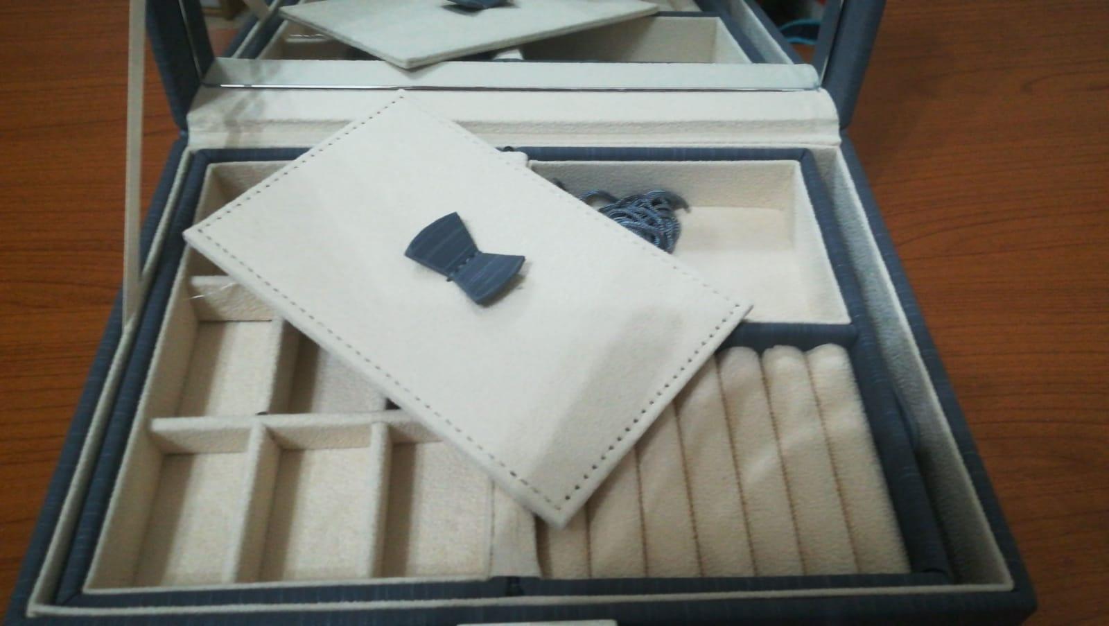Songmics JBC232GY Portagioie 2 Livelli Grigio con Serratura