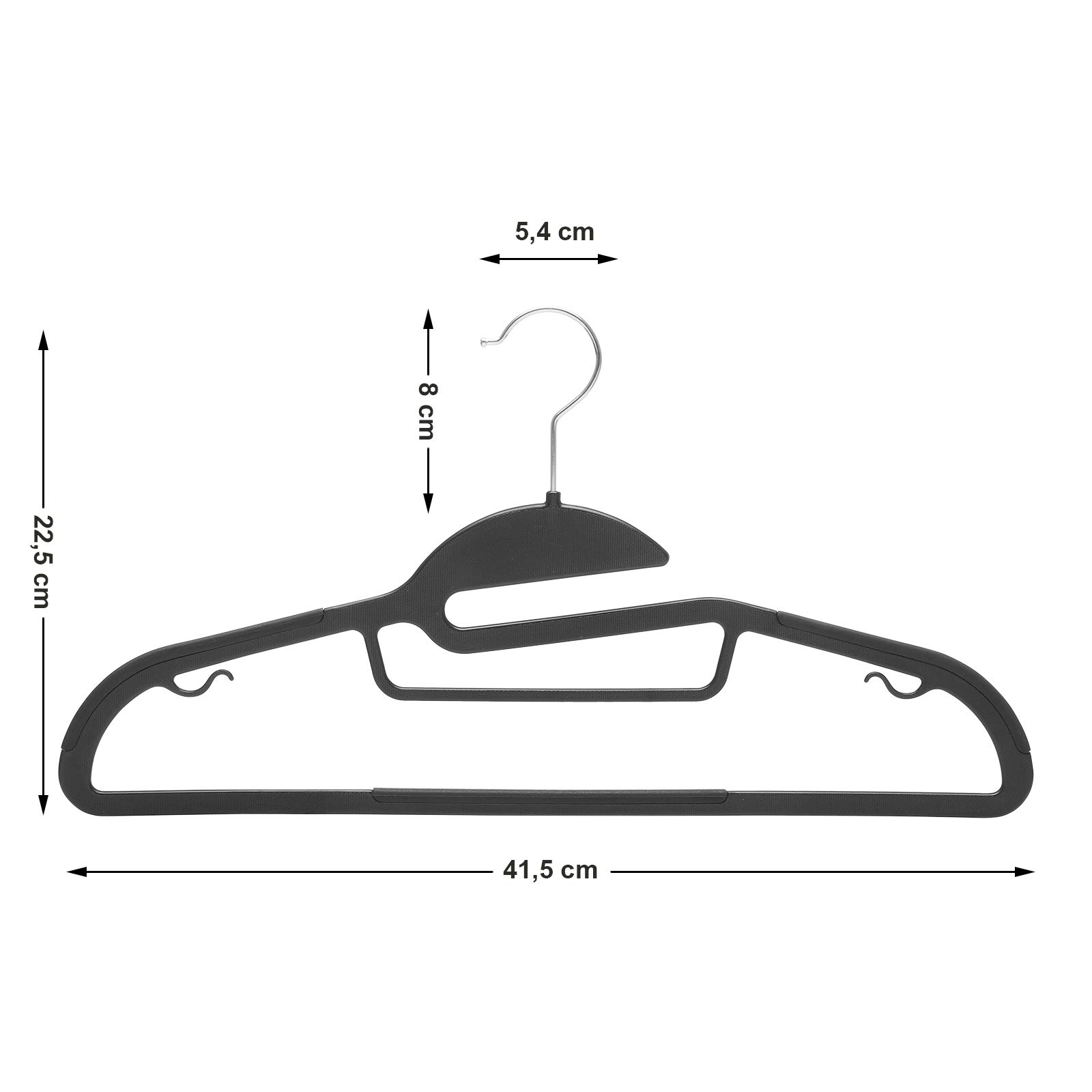 Songmics CRP41BK grucce plastica nero 20 pezzi salvaspazio