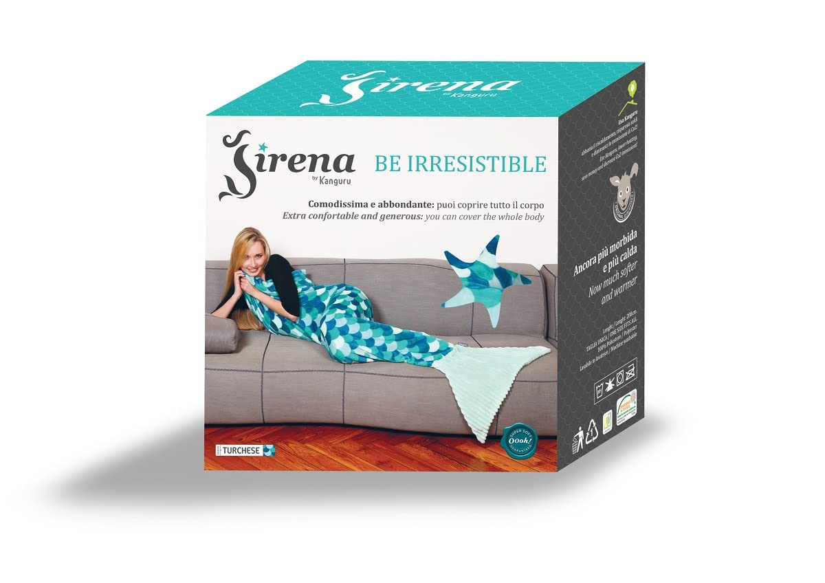 Lavatelli Kanguru Sirena coperta coda turchese 200 cm
