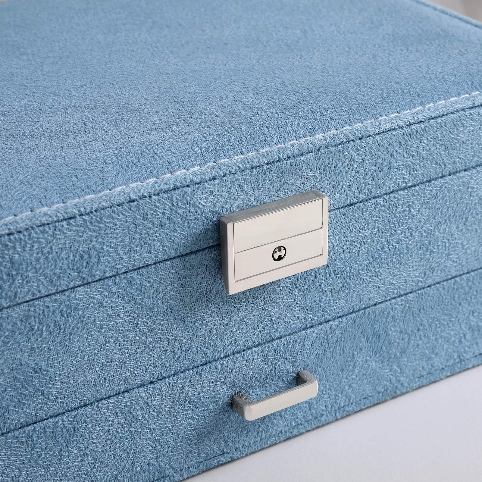 Songmics JBC156Q01 Scatola Portagioie Blu Chiaro con Chiave