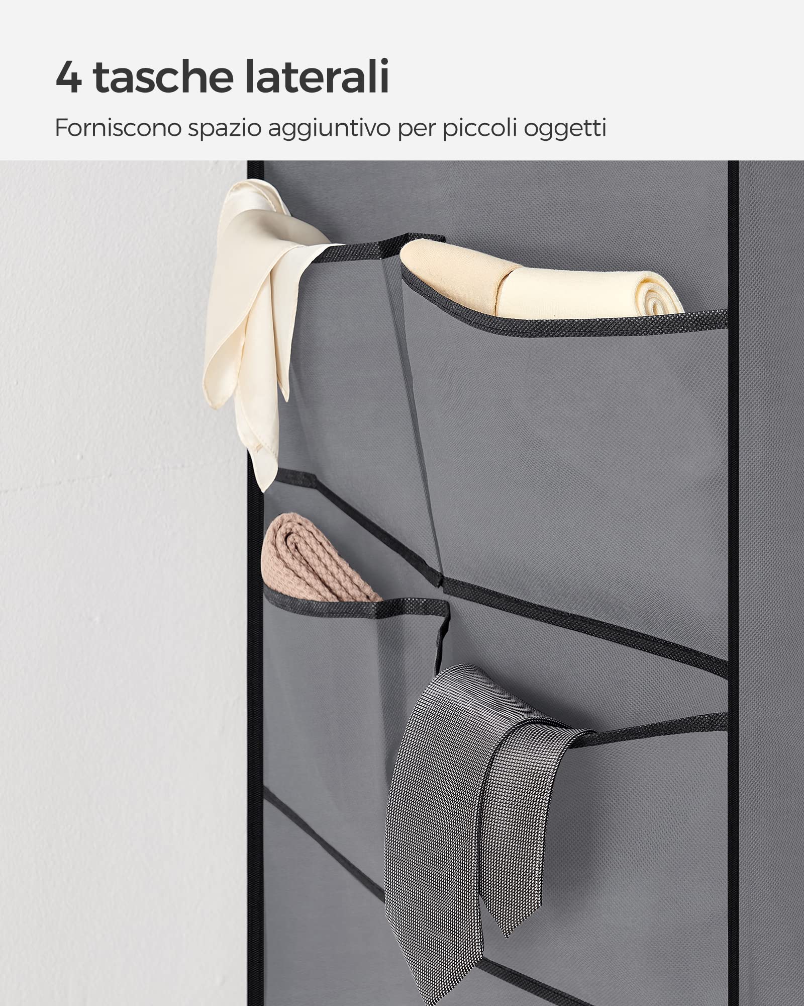 Songmics RYG008G02 armadio tessuto 2 colonne grigio 127 cm
