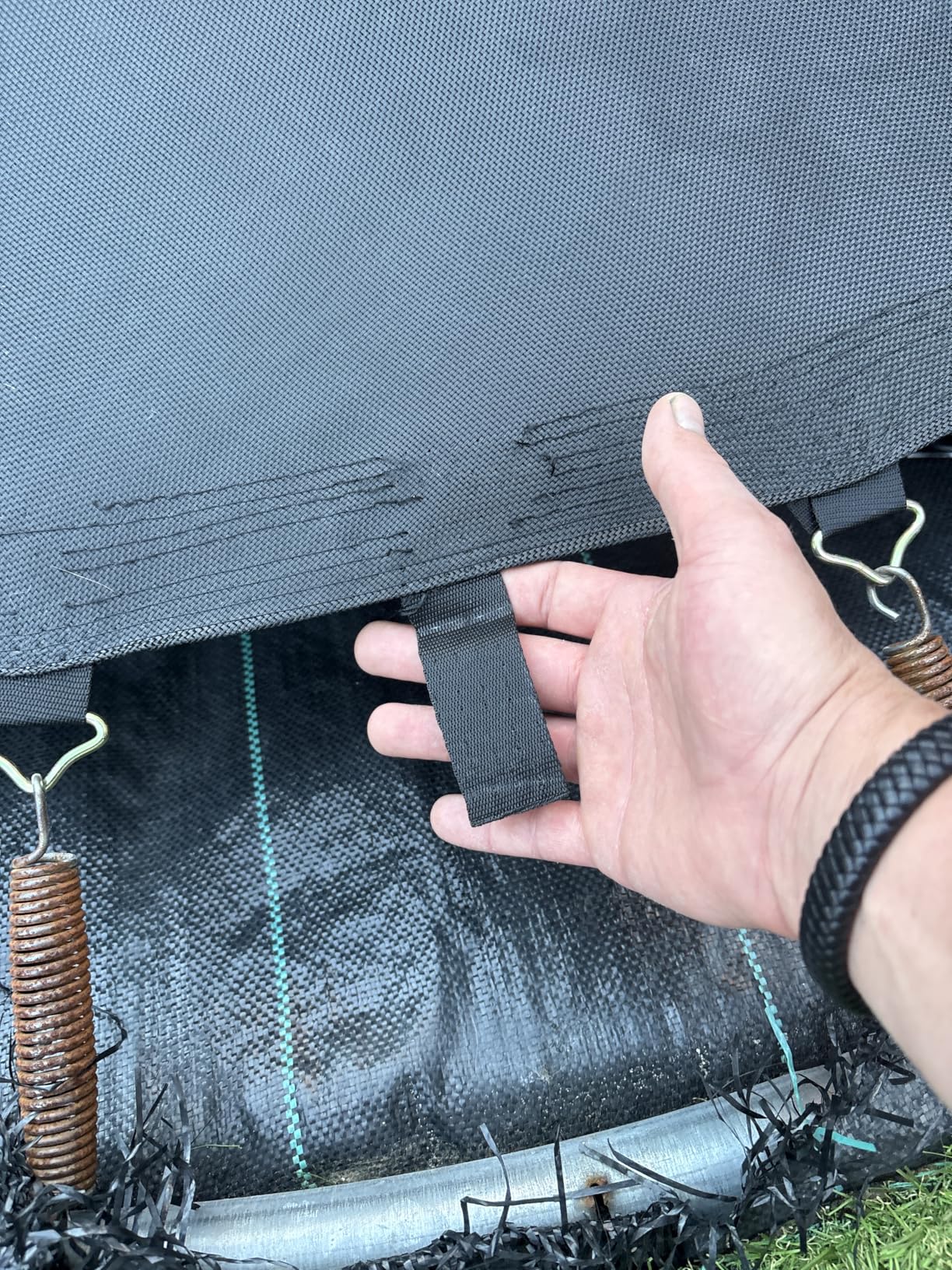 Songmics Tappeto Trampolino Ricambio Telo Ø 202 cm Nero