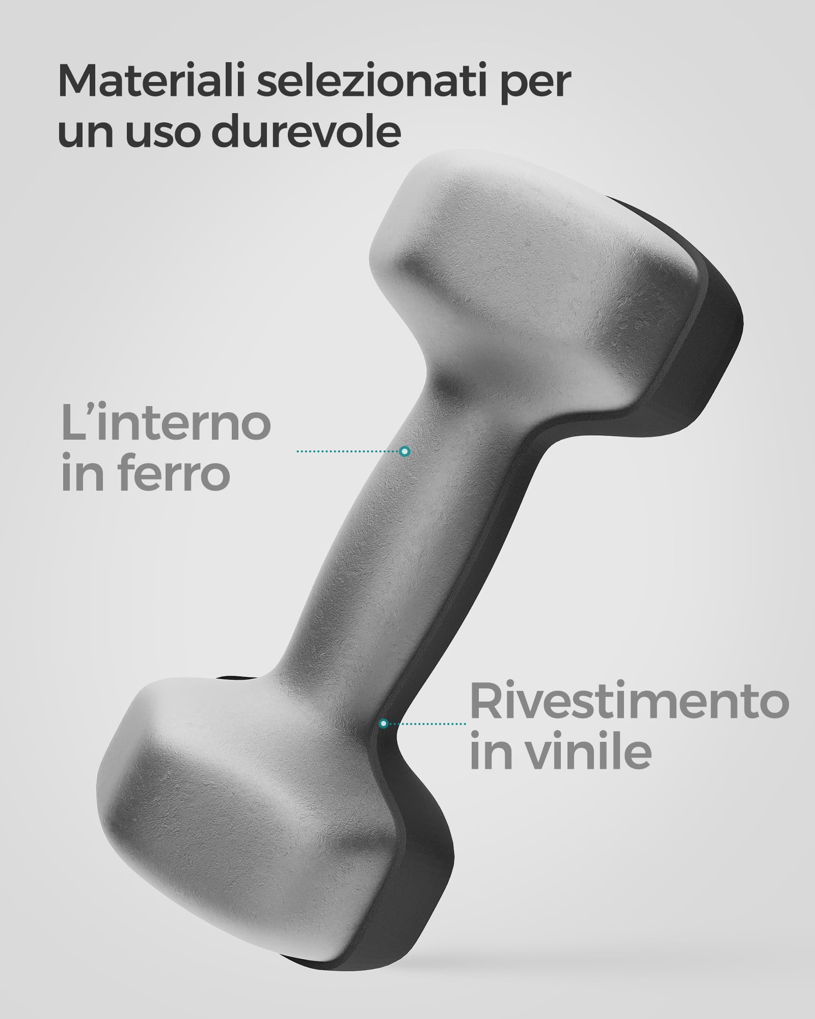 Songmics set 2 manubri esagonali 2x5 kg neri vinile