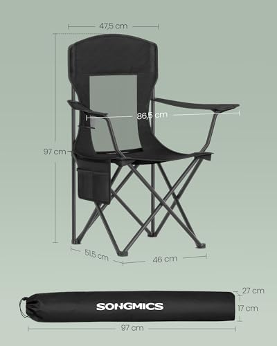 Songmics GCB028B02 set 2 sedie campeggio nero inchiostro 150 kg