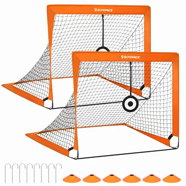 Songmics SZQ422 Porta Calcio Bambini Set 2 Arancione 120 cm
