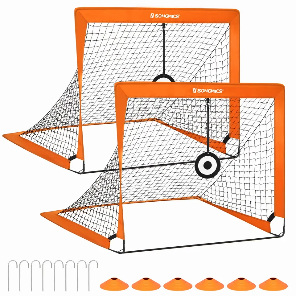 Songmics SZQ422 Porta Calcio Bambini Set 2 Arancione 120 cm