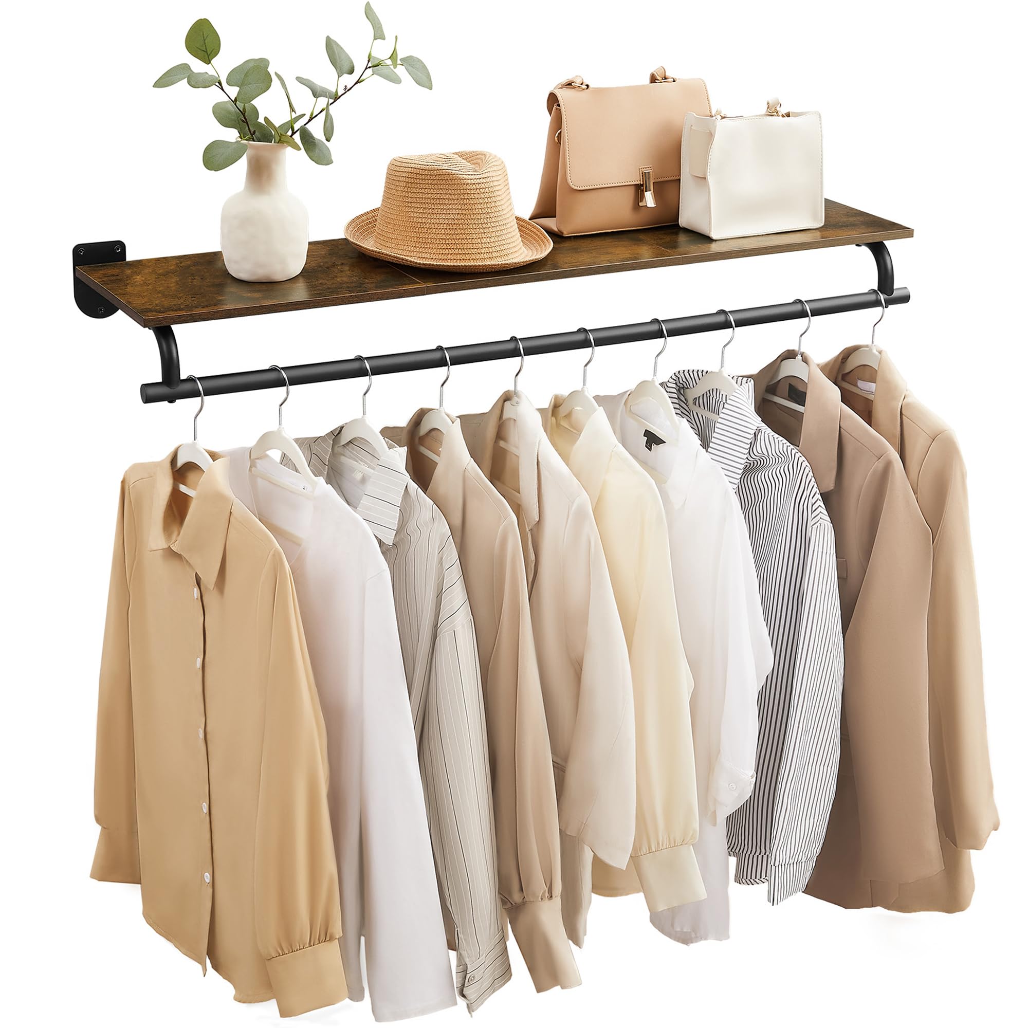 Songmics HSR135W01 Appendiabiti Parete 109cm Beige Acciaio