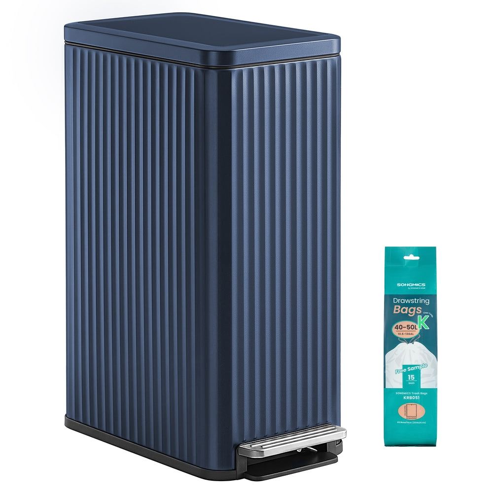 Songmics ULTB350EZ01 Pattumiera 50 L Acciaio Slim Pedale