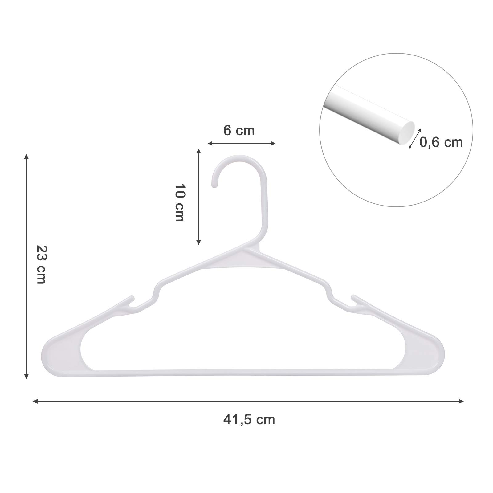 Songmics 777CRP03W-50 Grucce plastica 50 pezzi bianche 41,5
