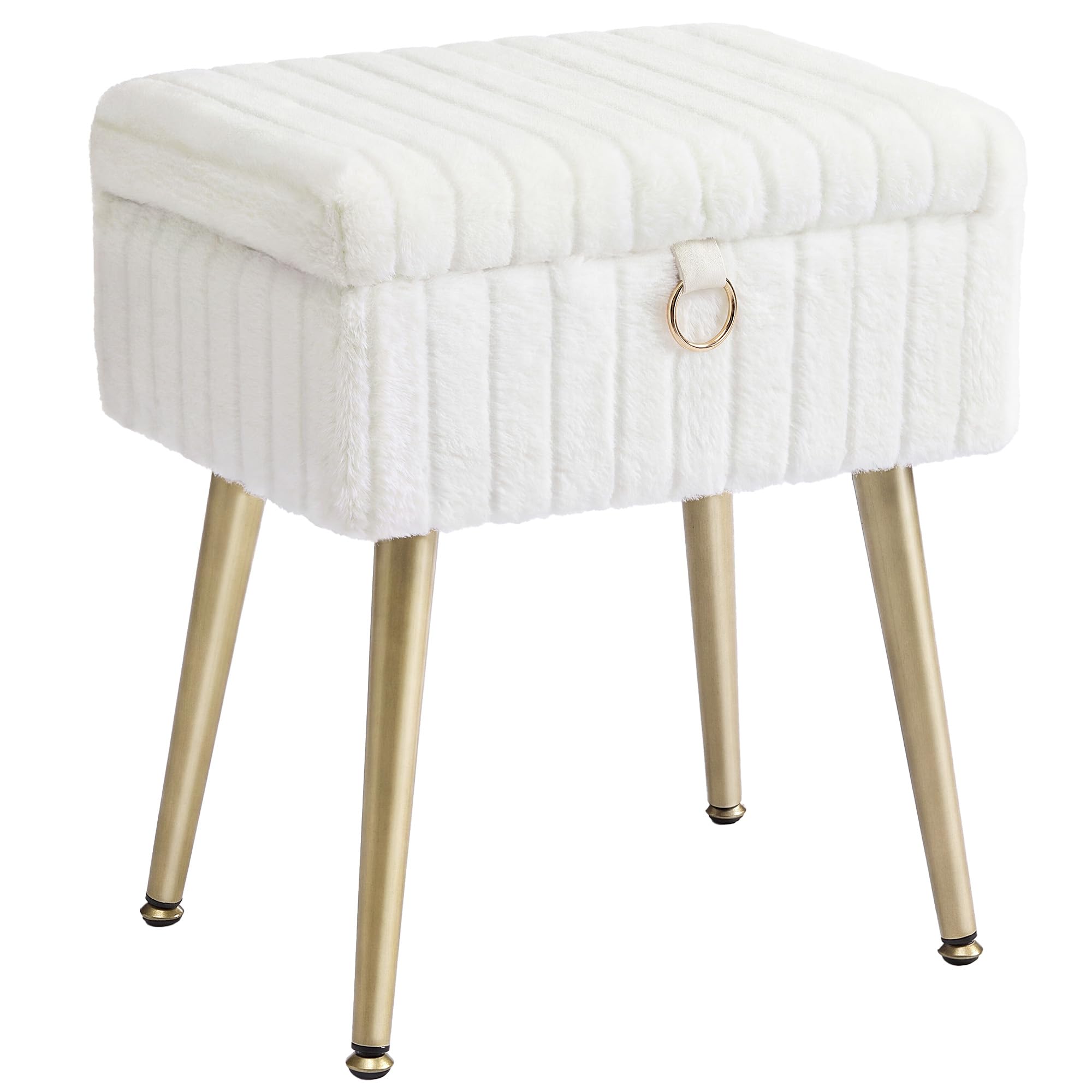 Songmics LOM505WZ02 pouf contenitore bianco crema imbottito